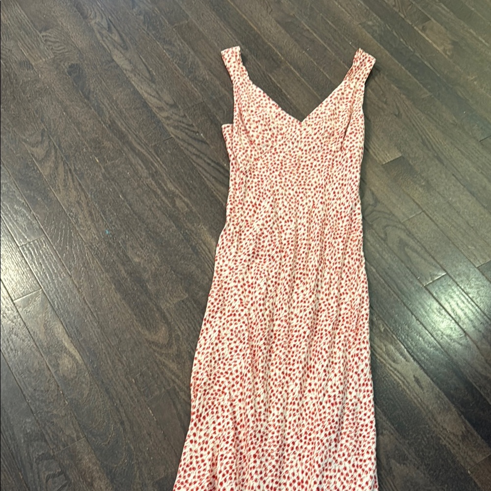 Reformation Red and White Midi Dress